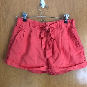 francescas ovi orange paper bag shorts